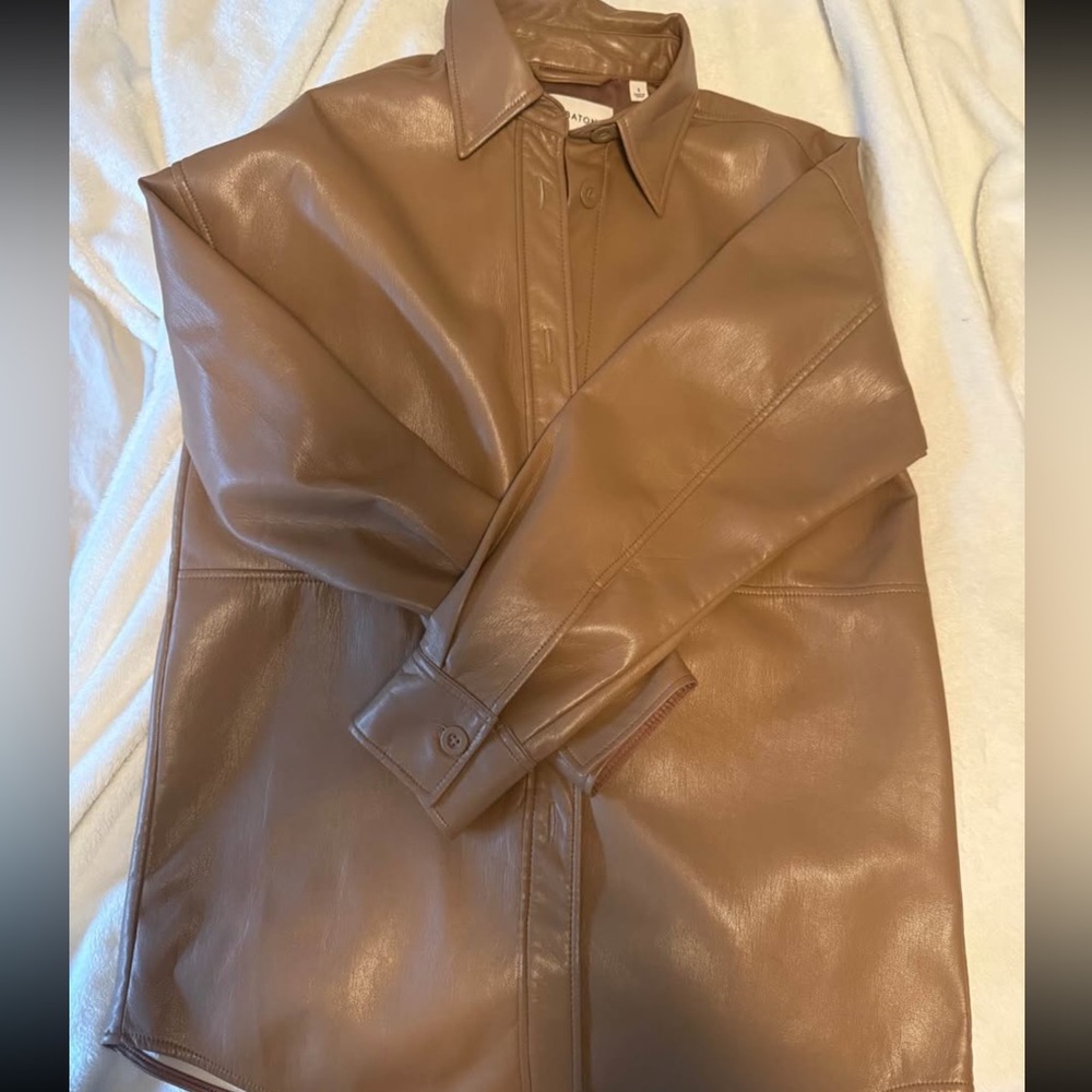 Aritzia Babaton Pelli Leather Shirt Jacket